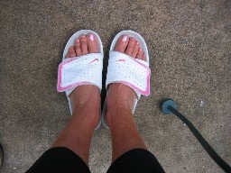Bush Flip Flop Ladies feed with manicured townails